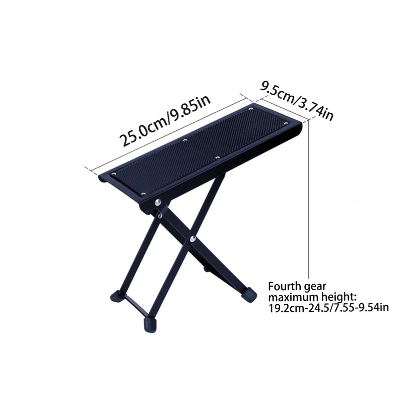 Tyatiyzn Guitar Footstool Adjustable Guitar Stool Foldable Musician Footstool for