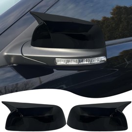 Rear View Mirror Cover, for Ford Explorer 2011 2012 2013 2014 2015 2016 2017 2018 2019 - Bright Black Turn Signal Housing Cover Accessories