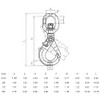 1/2" Grade 80 Swivel Self Locking Hook Breaking Strength 48000