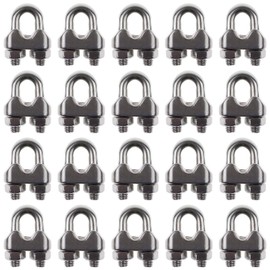 Pack of 30, 1/8 Inch M3 Stainless Steel Wire Rope Cable Clip Clamp 304 Stainless Steel