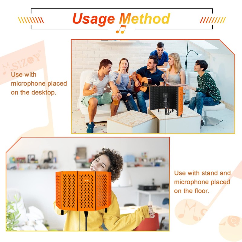 Sound Recording Microphone Isolation Shield Mic Soundproof Foam for Gaming