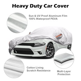 6 Layers SUV Car Cover Waterproof All Weather, Heavy Duty Full Car Covers for Automobiles, Outdoor Anti Sun UV Rain Dustproof Hail Protector Scratch Resistant Car Cover Up to 195”