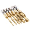 Eyech 6Pcs Titanium Combination Drill and Tap Bit Set, Metric