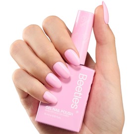 Beetles Pink Gel Nail Polish 15ml, Baby Pink Soak Off UV LED Gel Polish High Gloss for Manicure Nail Art for Salon & DIY, Christmas Gift for Women Girls