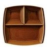 titto P37502 3-Compartment Dish (Square), Brown