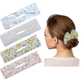 4Pcs Magic Donut Hair Bun Maker for Women, White Deft Bun for Hair Bands French Twist Hair Clip to Twist Bun (White)