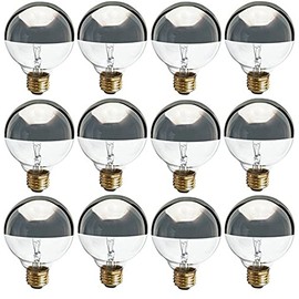 Satco S3861 Incandescent 40W 120V Globe G25 Silver Crown Decorative Light Bulb; 280 Lumens; 1500 Rated Hours; E26 Medium base; C-9 Fillament; 2700K Warm White; 100 CRI; Dimmable