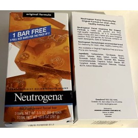 Neutrogena Transparent Facial Bar Soap  - 2pk of 3 bars -Original Formula New