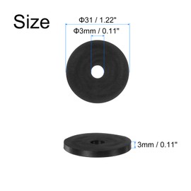 QUARKZMAN Rubber Vibration Damper 31 mm AD 3 mm ID 3 mm Height Round Washer for Home, Car & Accessories Pack of 30