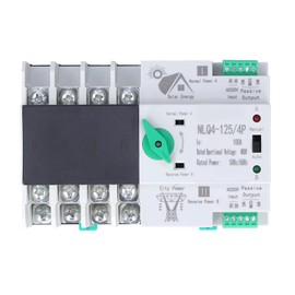 Walfront NLQ4125 4P Dual Power Automatic Transfer Switch 100A AC220V Switch Silver Contacts Backup Power Supply Switch Millisecond Circuit Fast Controller