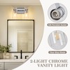 AURYNIX 2-Light Bathroom Light Fixtures Modern Chrome Vanity Lights with