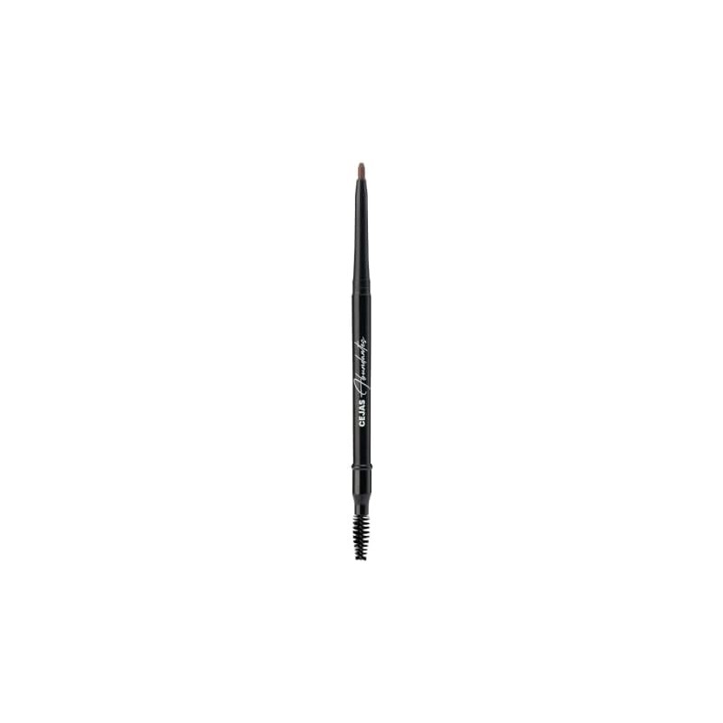 Renova Delineador Retráctil Cejas Abundantes Con Cepillo Castaño Oscuro 1g