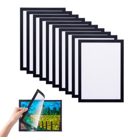 HOMEE Magnetic Picture Frames 10 PCS, Magnetic Photo Frame 8x11 inch, A4 Magnetic Self-Adhesive Picture Frames for Fridge Home Office Glass Wall Window Door