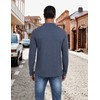 PEGENO Men Henley Shirts Long Sleeve Designed Collared Shirts Contrast