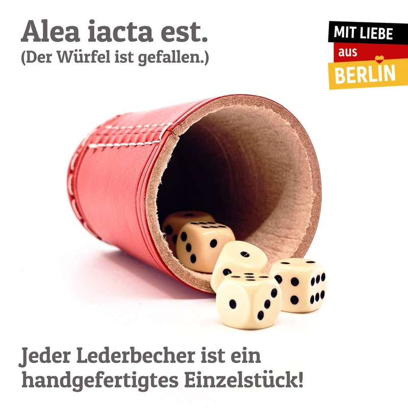 Dice Cup with Engraving – Red – Your Name +