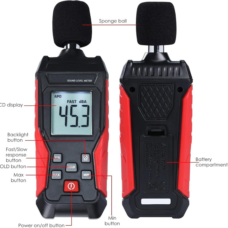 Yiko Sound Level Meter – Digital Portable Volume Meter –