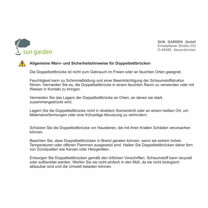 Sun Garden Mattress Connector for Couples