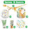 Bymivofun 81 Piece Dinosaur Birthday Tableware Set, 16 Guests Paper