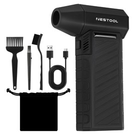 Nestool Cordless Compressed Air Duster 3 Gear Adjustable, 130000RPM Electric Rechargeable Mini Blower with LED Light, Turbon Jet Fan for Computer Keyboard Car Cleaning