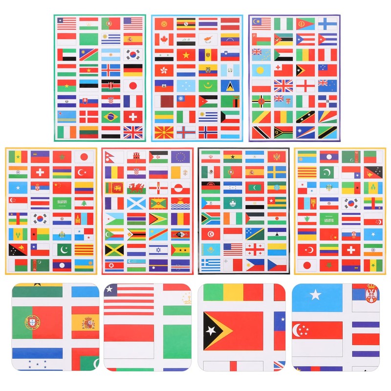 Veemoon Scrapbooking Stickers Scrapbooking Stickers 7 Sheets of World Flags
