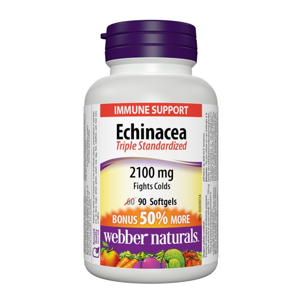 Webber Naturals Echinacea Triple Standardized 2100mg 60+30 Softgels