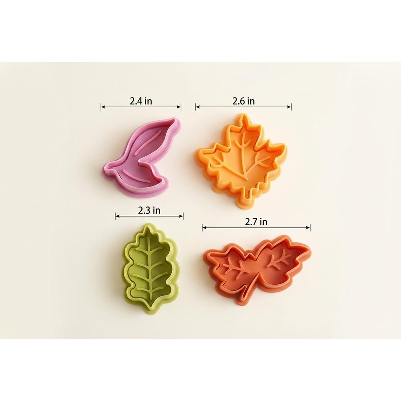 4pcs Fall Leaf Pie Crust Cutters – Spring Plunger Cookie