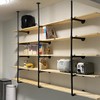 HITOMEN Industrial Iron Pipe Shelves, 3 Set 5-Tier 70.5" Tall