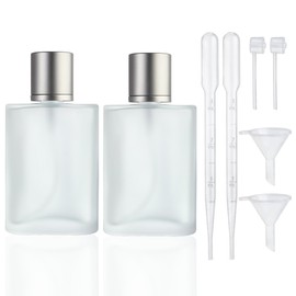 YU FENG Glass Perfume Bottles Empty Refillable Atomizer 2 Pack 100ml/3.4oz（Cylinder）