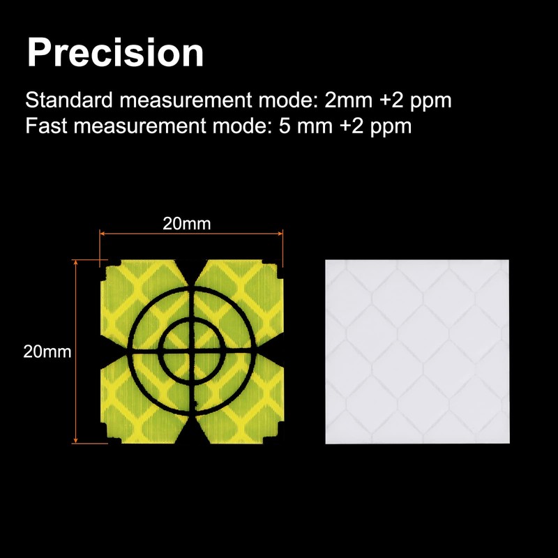 HARFINGTON 20pcs Survey Reflector Sheets 20mm Self-Adhesive Reflective Tape Survey