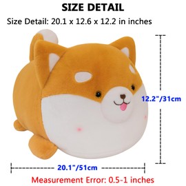 VSFNDB Fat Dog Plush Pillow Shiba Inu, Cute Corgi Stuffed Animals Plushies Toy B