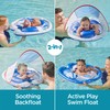 SwimSchool Freestyle Swimmer Baby Pool Float with Sunshade Canopy and
