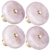 mookaitedecor Set of 4 Rose Quartz Crystal Drawer Knobs with