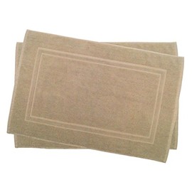 Premium quality set of 2 bath mats from cotton, double frame design, 900 g/m²., 50 x 80 cm