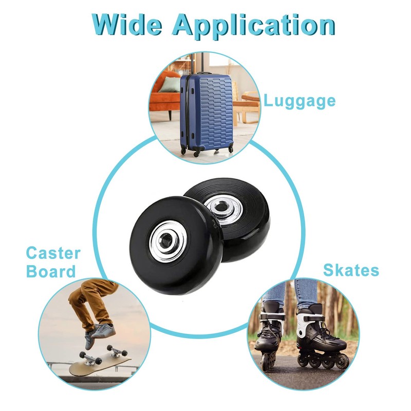 Suitcase Wheels Replacement, Pack of 4 Suitcase Replacement Wheels, Suitcase
