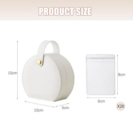 FDEETY Travel Jewellery Box Jewellery Box Women's Jewellery Organiser Travel Jewellery Organiser PU Leather Mini Jewellery Organiser Storage for Rings Earrings Necklace Bracelets (White)