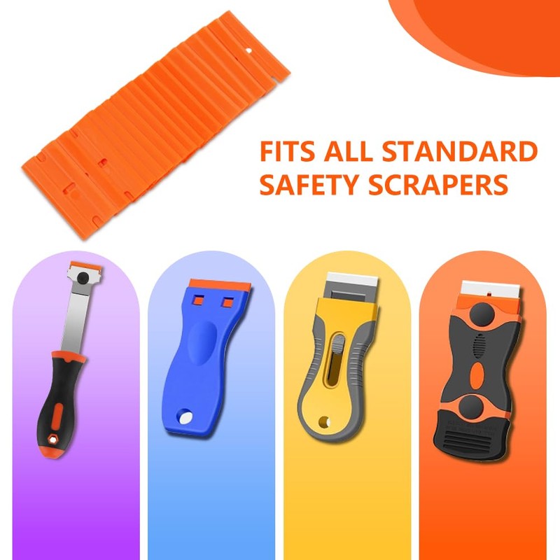 Flintronic Pack of 100 ceramic hob scrapers, replacement blades, plastic