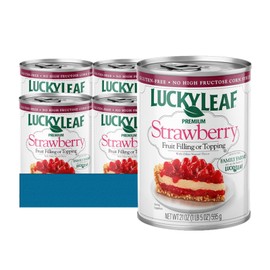 Lucky Leaf 4-Pack of Premium Pie Filling or Topping 22 oz Cans + 1 Utility Freebie by Lavinia Essentials Brand (Premium Strawberry, 4 Pack)
