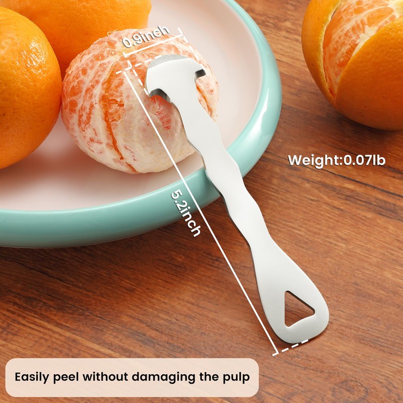 iziusy 2 Pcs Stainless Steel Orange Peeler Citrus Peeler Fruit