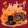 What A Mesh By Diana Happy Thanksgiving Turkey with Pilgrim