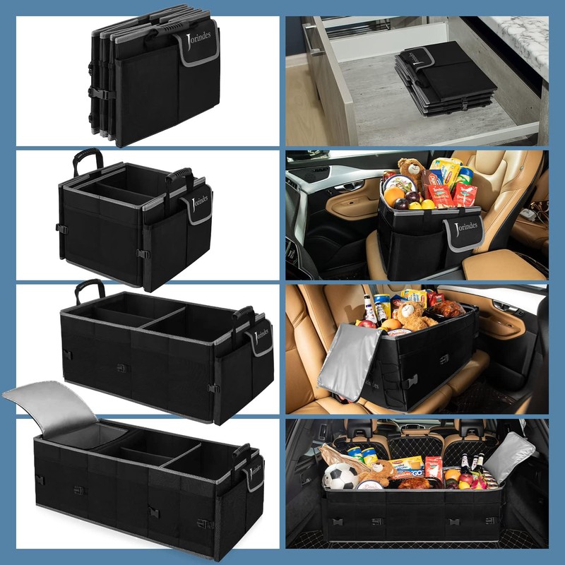 Trunk Organizer With Built-In Insulated Leak Proof Cooler Bag,Collapsible Cargo
