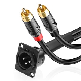 XMSJSIY D-Type XLR to RCA Cable - 1M/3.28FT - XLR Male to Dual RCA Male - HiFi Stereo Audio Splitter - Compatible with Mixer, Speaker, Amplifier, Microphone
