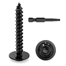 Dayalo Pack of 50 self-tapping screws, 3.9 x 25 mm, black, stainless steel flat head with disc Torx screws, self-tapping screws, drilling screws, wood screws, lens head, full thread, with drill