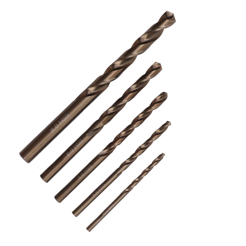 5Pcs Straight Shank Twist Drill Bit HSS 3 4 5