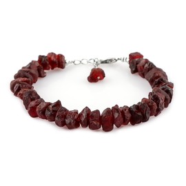 CRYSTALIS Red Garnet Bracelets, Raw Crystals Bracelet, Natural Gemstone Bracelets, 925 Sterling Silver Bracelets, Women Gift Jewelry, Birthstone Bracelets, Power Healing Bracelets | Heart Chakra [A+]