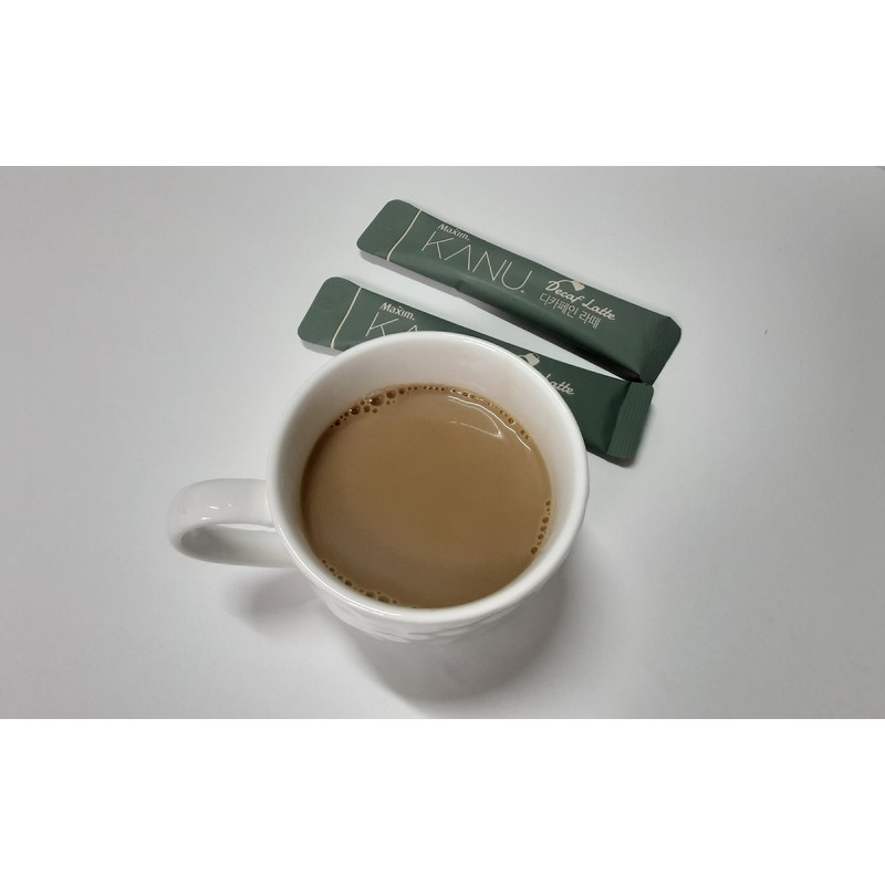 Kanu Decaf Latte Korea Instant Coffee 13.5g(65kcal) X 10 Sticks,