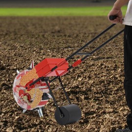 Manual Push Garden Seeder with 7 Seed Plates and Roller, Seed Planter Plants Vegetables, Flowers, and Herbs with Precision, Perfect for Small to Medium Gardens