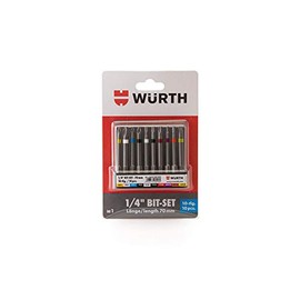 Würth Bit Assortment 1/4 Inch with Belt Clip 10 Pieces (Item No.: 0614250010)