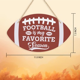 Football Season Decor Football Decorations for Home Fall Footballs Wooden Hanging Sign for Wall Autumn Season Home Decor 11.8 x 7.3 inches