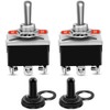 Gebildet 2pcs 6Pin/3 Position ON/Off/ON Heavy Duty Rocker Toggle Switch 0~250V/15A DPDT Latching ON/Off/ON Switch with Waterproof Cap(Latching)