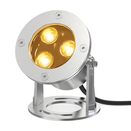 ES8LED LED Pond Lights Submersible, 9W 3000K Warm White 12V AC/DC, Stainless Steel Light Fixture IP68 Waterproof Rating, Suitable for Pond and Fountains, Landscape Lighting